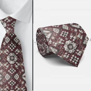 Luxury Statement Burgundy Moroccan Neck Tie
