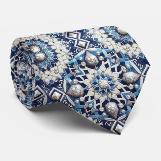 Luxury Statement Moroccan Diamond Neck Tie (Rolled)