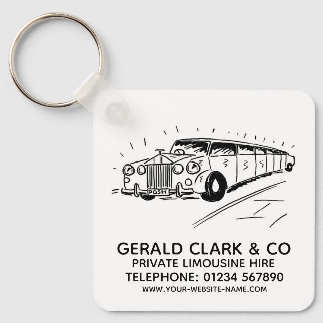 Luxury Stretch Limousine Hire Key Ring (Front)