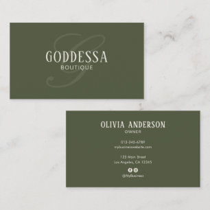 Luxury Style Elegant Monogram Boutique/Fashion Business Card
