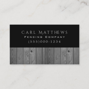 Luxury Style Wood Fence Design Fencing Company Business Card