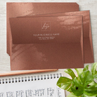 Luxury Stylish Bronze Business Name Logo Envelope