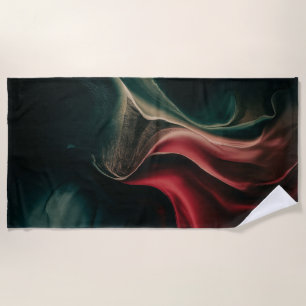 Luxury Stylish Elegant Chic Modern Black red green Beach Towel