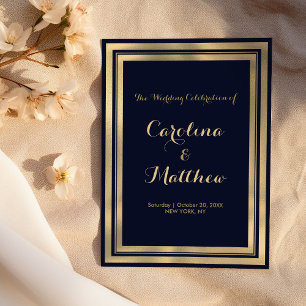 Luxury stylish modern navy blue gold Program Programme