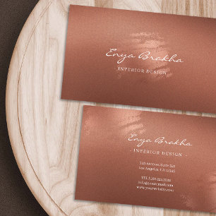Luxury Stylish Script Bronze Business Card