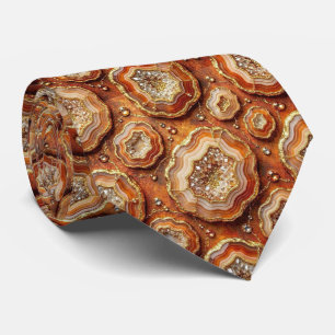 Luxury Suit Tie Rust + Gold Geode Neck Tie