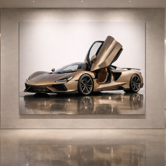 Luxury Supercar  – Champagne Gold Hypercar  Card