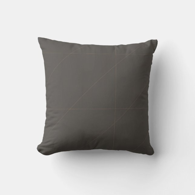Luxury Tailored Seam Geometry in Warm Charcoal Cushion (Front)