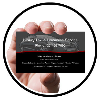 Luxury Taxi Limousine Car Service Business Card