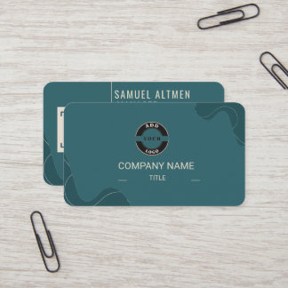 Luxury Teal and Cream Professional QR Code Busines Business Card