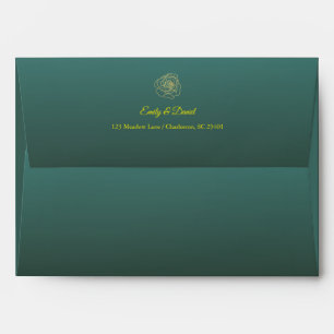 Luxury Teal & Gold Wedding Envelope