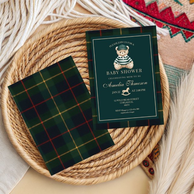 Luxury Teddy Bear baby shower Invitation (Creator Uploaded)