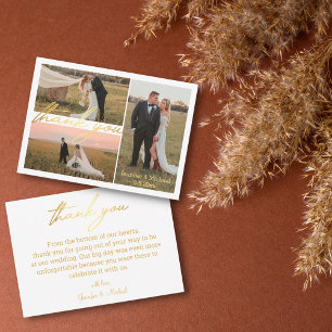 luxury thank you 3 photos wedding collage golden card