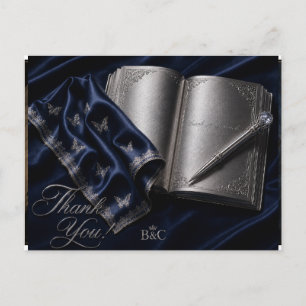 Luxury Thank You Postcard Silver Book & Pen Ro