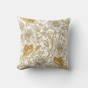 Luxury,The Beauty of Blooming Gold Flowers Patter Cushion