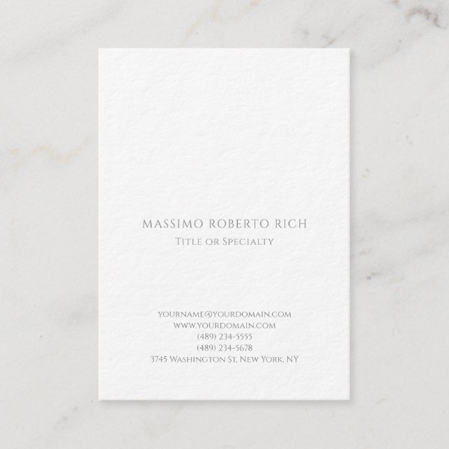 Luxury Thick Modern Plain Minimalist Business Card (Front)