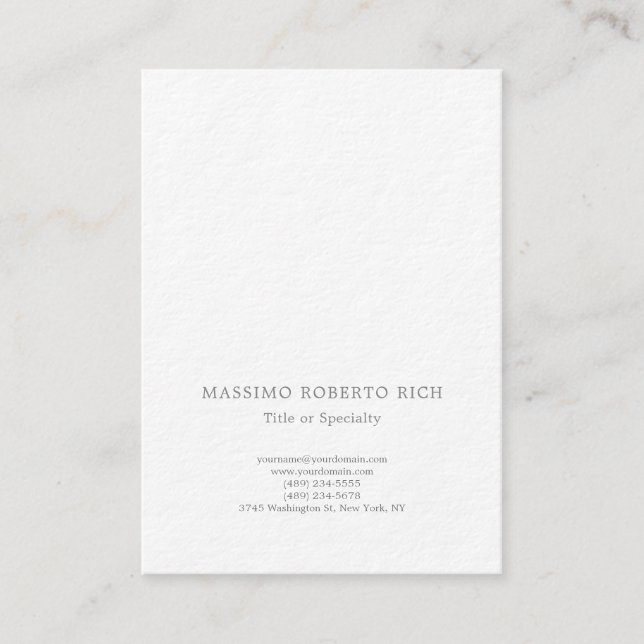 Luxury Thick Modern Plain Minimalist Business Card (Front)