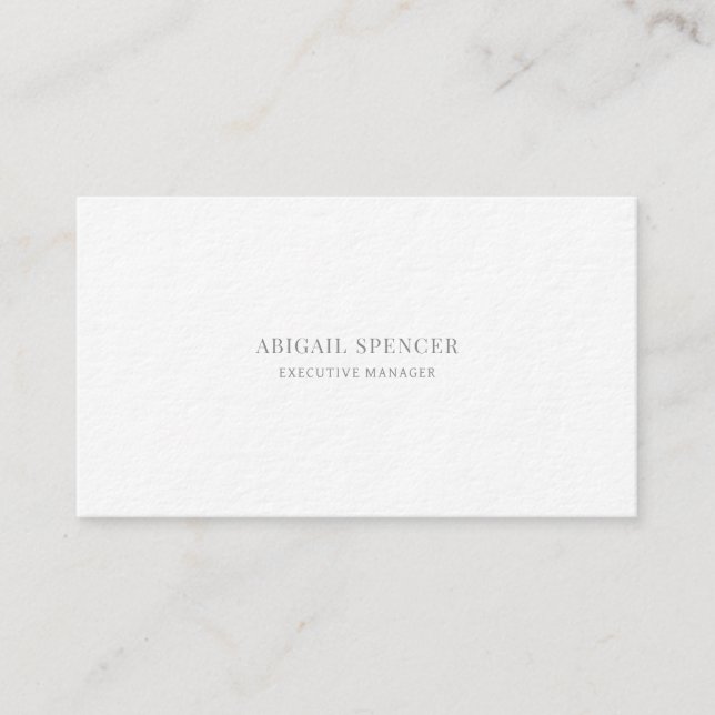 Luxury Thick Plain Black White Professional Business Card (Front)
