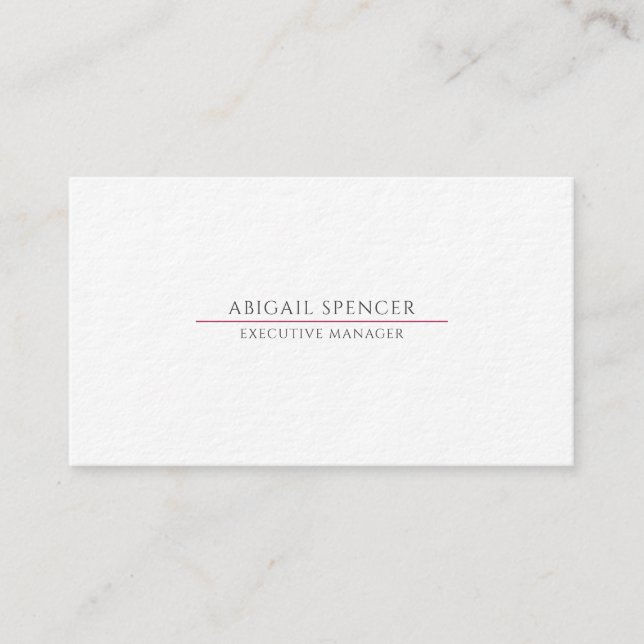 Luxury Thick Plain Black White Professional Business Card (Front)