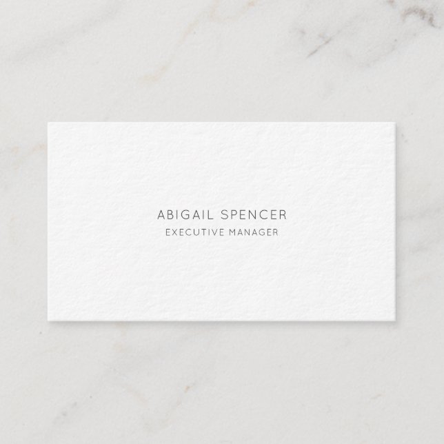 Luxury Thick Plain Black White Professional Business Card (Front)