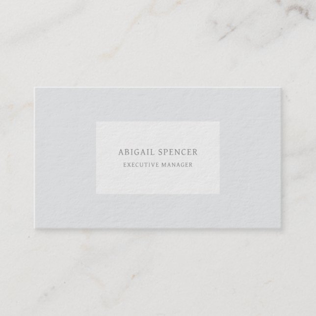 Luxury Thick Plain Grey Minimalist Professional Business Card (Front)