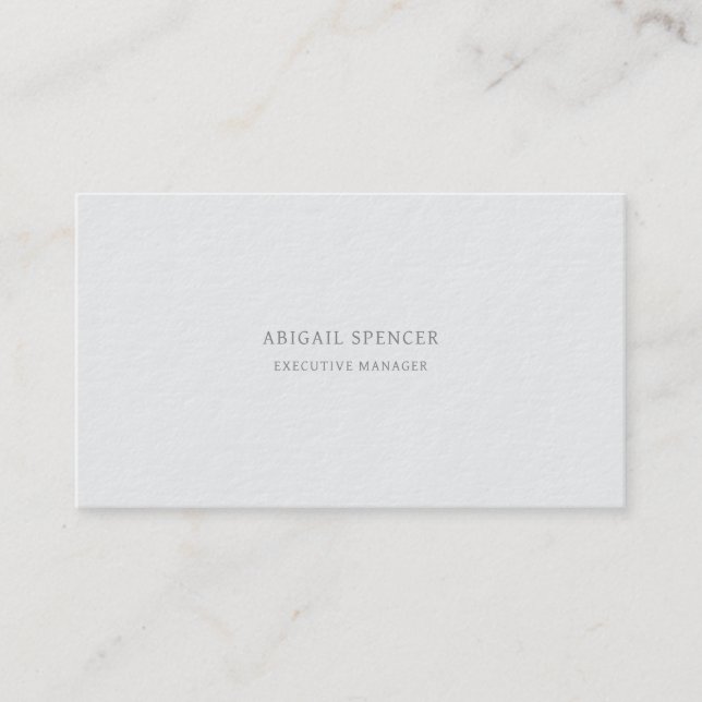Luxury Thick Plain Minimalist Professional Business Card (Front)