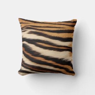 Luxury Tiger Skin Faux Fur Wild Animal Stripe Cushion