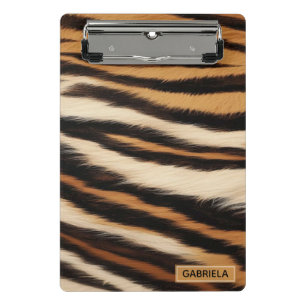 Luxury Tiger Skin Faux Fur Wild Animal Stripe Mini Clipboard