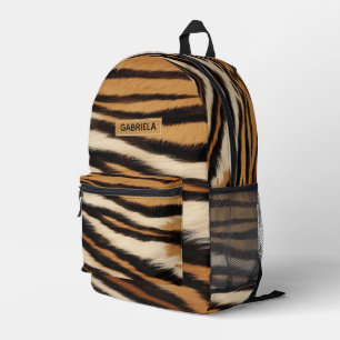 Luxury Tiger Skin Faux Fur Wild Animal Stripe Printed Backpack