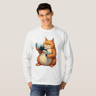 Luxury Tipsy Cat Modern Art Illustration T-Shirt