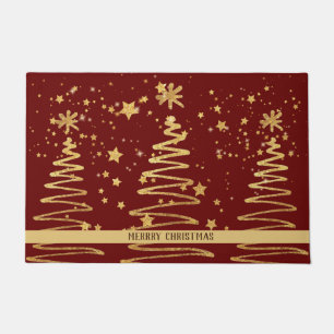 Luxury traditional family favourite glitter red doormat