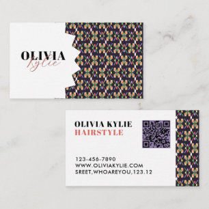 Luxury Traditional Songket Pixel Embroidery Motif  Business Card