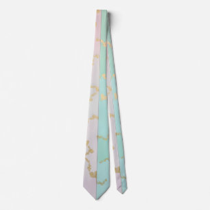 Luxury Trendy Blush Pink Mint Gold Collection Tie