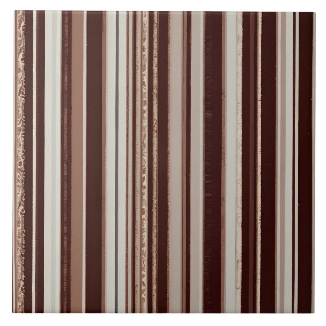 Luxury Trendy Brown White Linen Texture Collection Tile (Front)