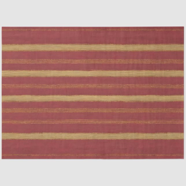 Luxury Trendy Burgundy Gold Linen Collection Tissue Paper (Front)