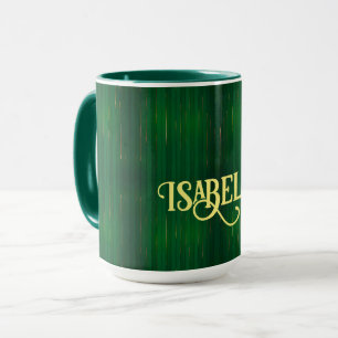 Luxury Trendy Green Gold Linen Texture Collection Mug