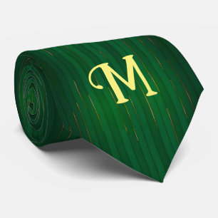 Luxury Trendy Green Gold Linen Texture Collection Tie