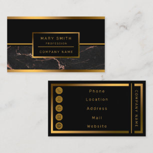 Luxury Trendy Marble Pink Black Customise Business Card