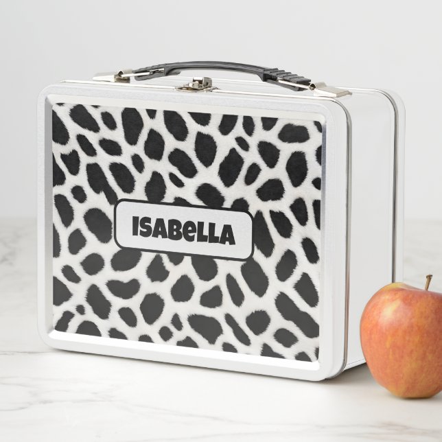 Luxury Trendy White Leopard Elegant Collection Metal Lunch Box (In Situ)