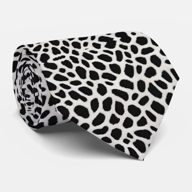 Luxury Trendy White Leopard Elegant Collection Tie (Rolled)