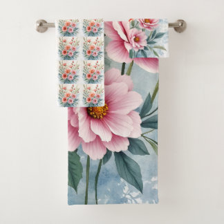Luxury Trendy Wildflowers Beautiful Collection Bath Towel Set