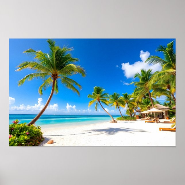 Luxury tropical resort beach poster (Front)