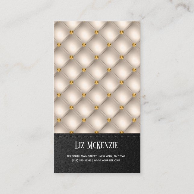 Luxury Tufted Texture Business Card (Front)