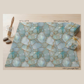 Luxury Turquoise Agate Geode Gold Veins Decoupage Tissue Paper