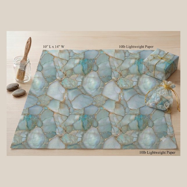 Luxury Turquoise Agate Geode Gold Veins Decoupage  Tissue Paper (Luxury Turquoise Agate Geode Gold Veins Decoupage Tissue Paper)
