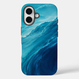 Luxury Turquoise Ocean Flow iPhone 16 Case