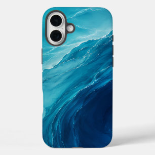 Luxury Turquoise Ocean Flow iPhone 16 Plus Case