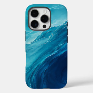 Luxury Turquoise Ocean Flow iPhone 16 Pro Case