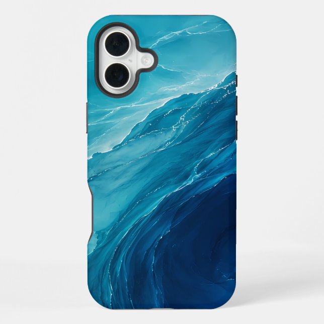 Luxury Turquoise Ocean Flow iPhone Case (Back)