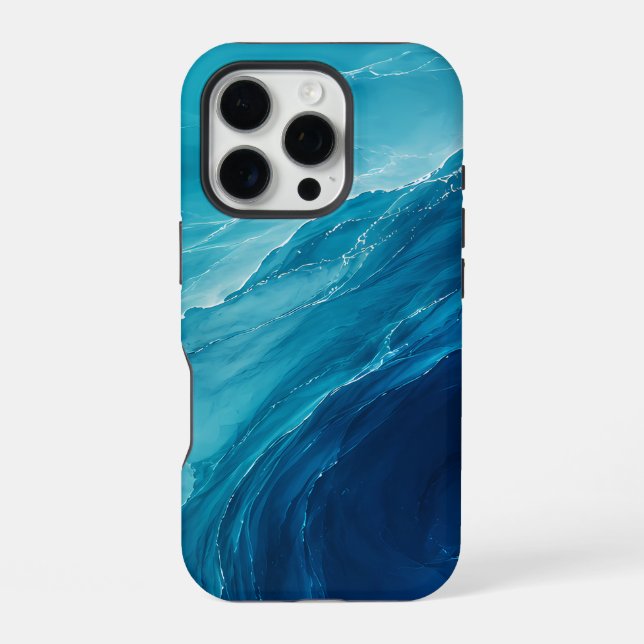 Luxury Turquoise Ocean Flow iPhone Case (Back)